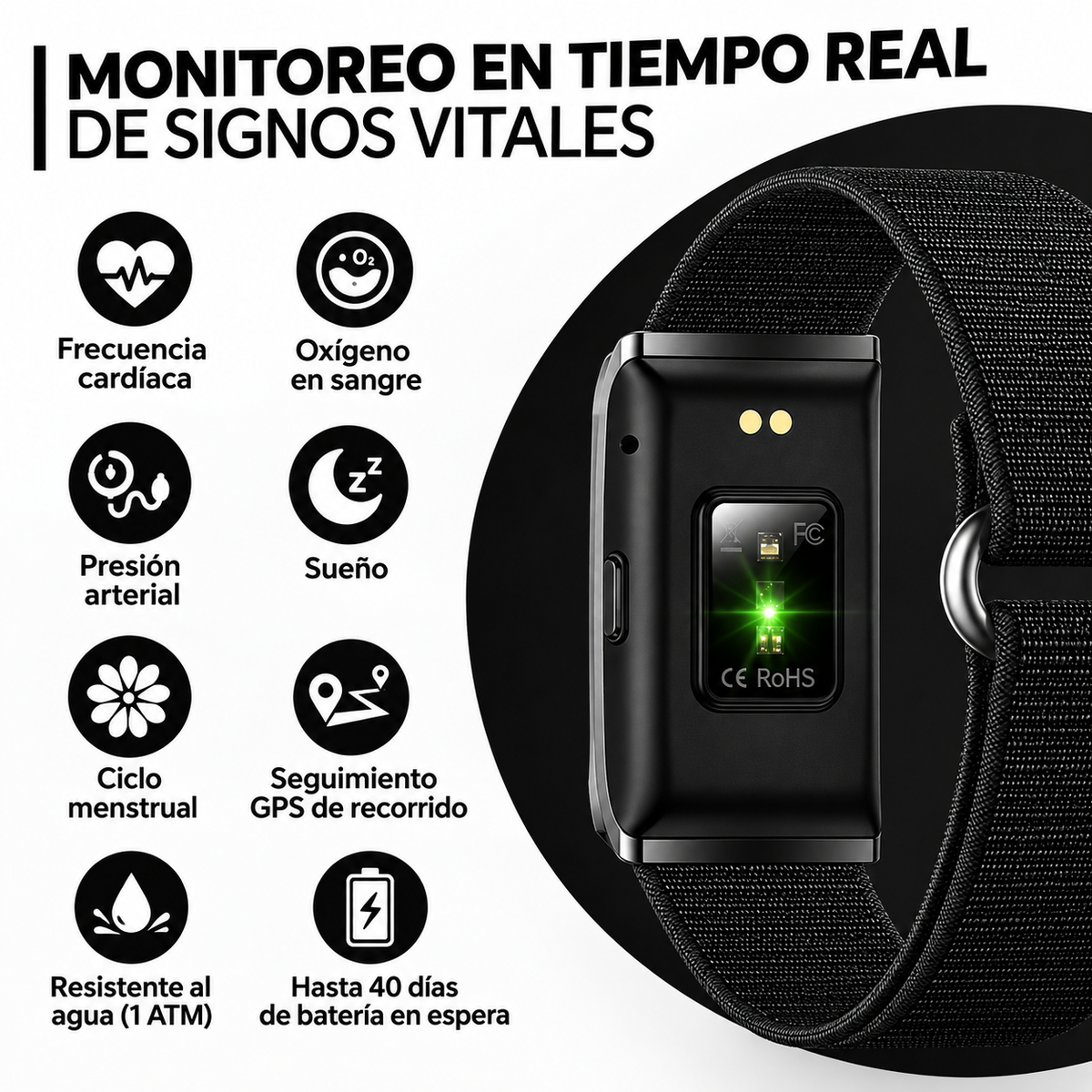 Pulsera SmartFit — 25 Días Sin Cargador